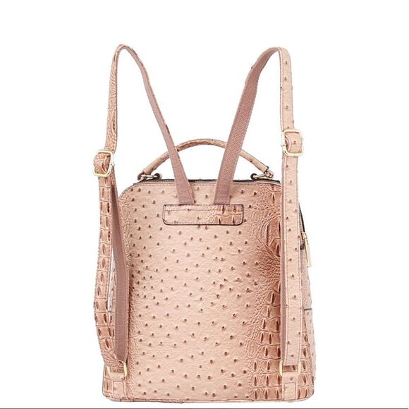 2N1 Queen Bee Stripe Ostrich Croc Backpack - Brown main image 8